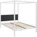 Hopedale Canopy Bed Frame by Evans & Londeen. Made from powder coated steel frame, inner size 60*81in(width is outer size ), bed weight capacity:1323 lbs in a modern style.