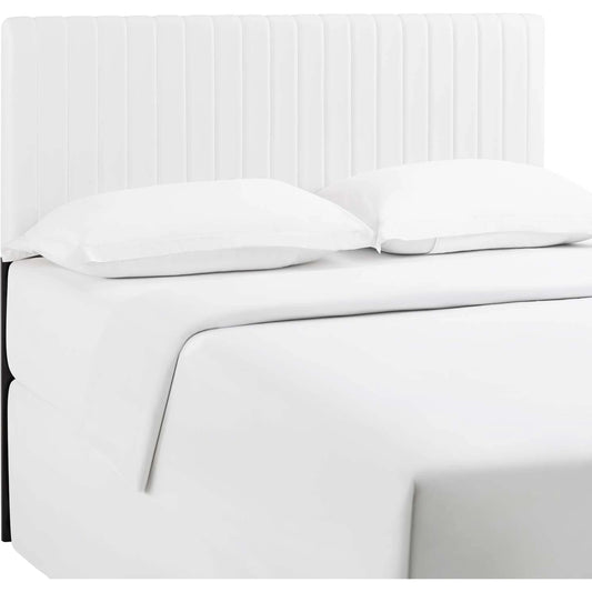 Oconto Headboard by Evans & Londeen in white. Made from carb particleboard, solid wood in a unique style.
