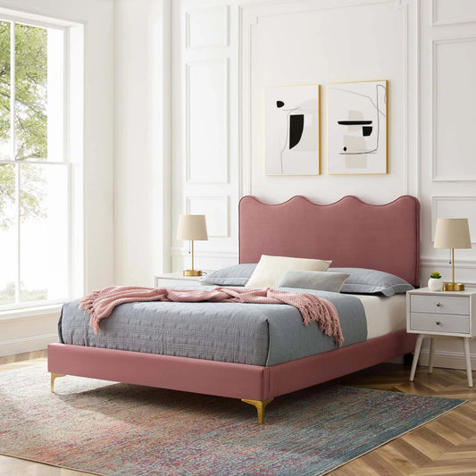 Cabarrus Platform Bed by Evans & Londeen. Made from plywood, mdf, laminated veneer lumber, yuhua polyester fabric, 20g, m3 density foam, polyester fiber - 120g in a modern style.