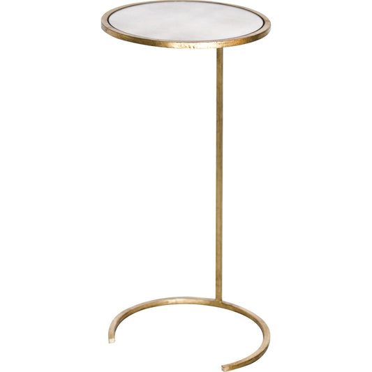 Monaco Round Cigar Table by Worlds Away. Made from metal, glass in a transitional style.
