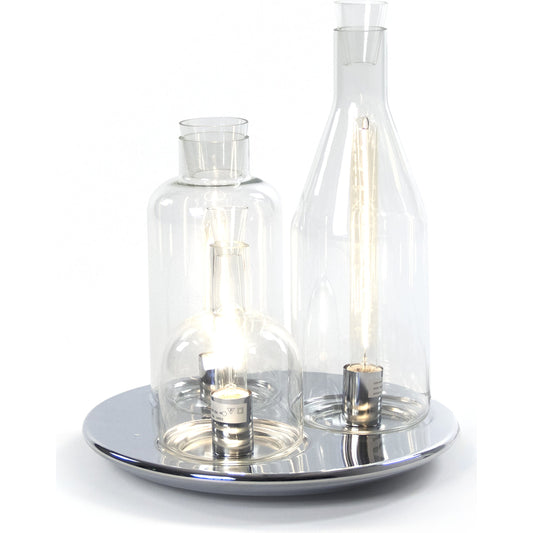 Quent Desk Lamp by Zentique in chrome and metal, glass. Made from metal, glass in a modern style.