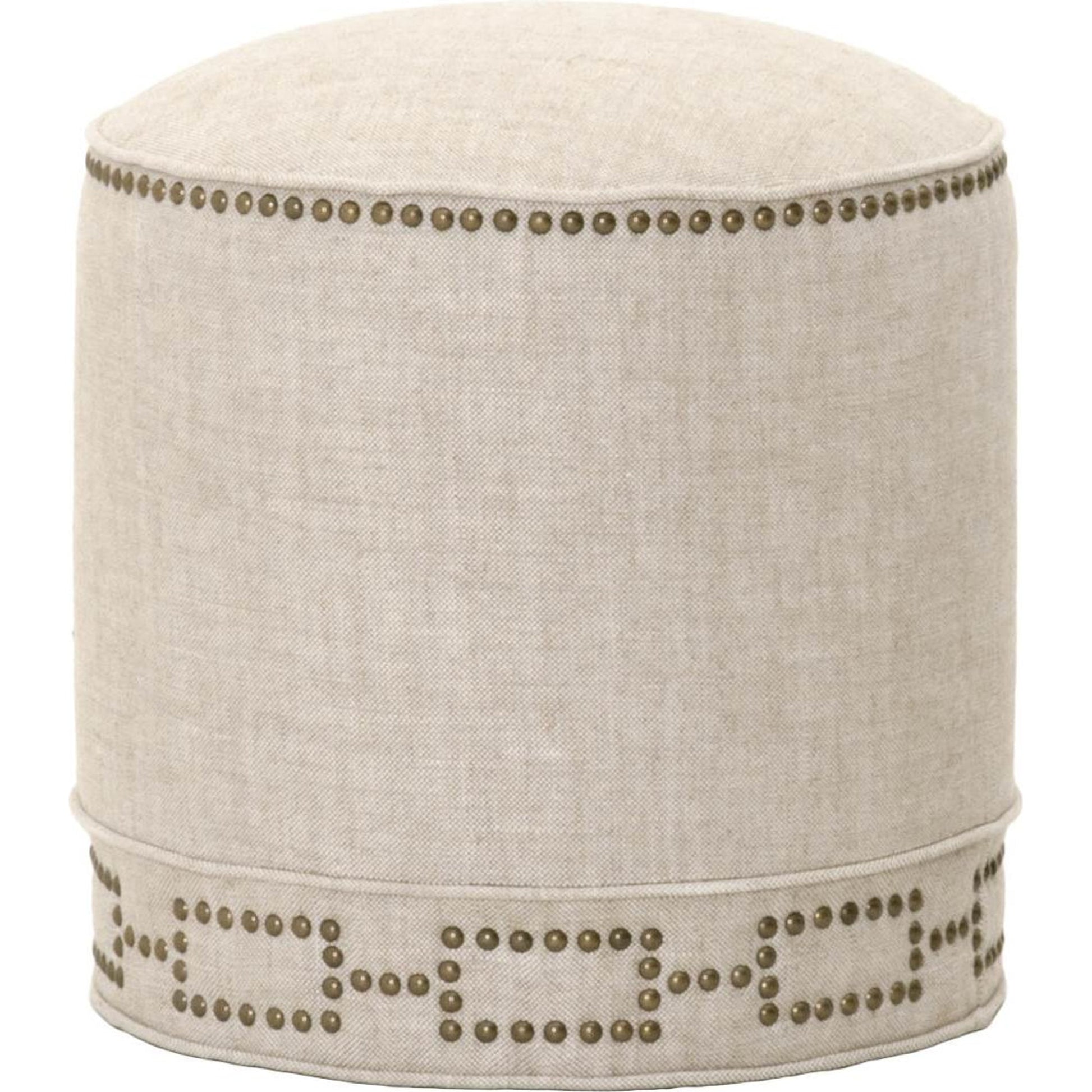 Marlow Ottoman by Essentials For Living in bisque and bisque french linen. Made from 100% french linen in a transitional style.