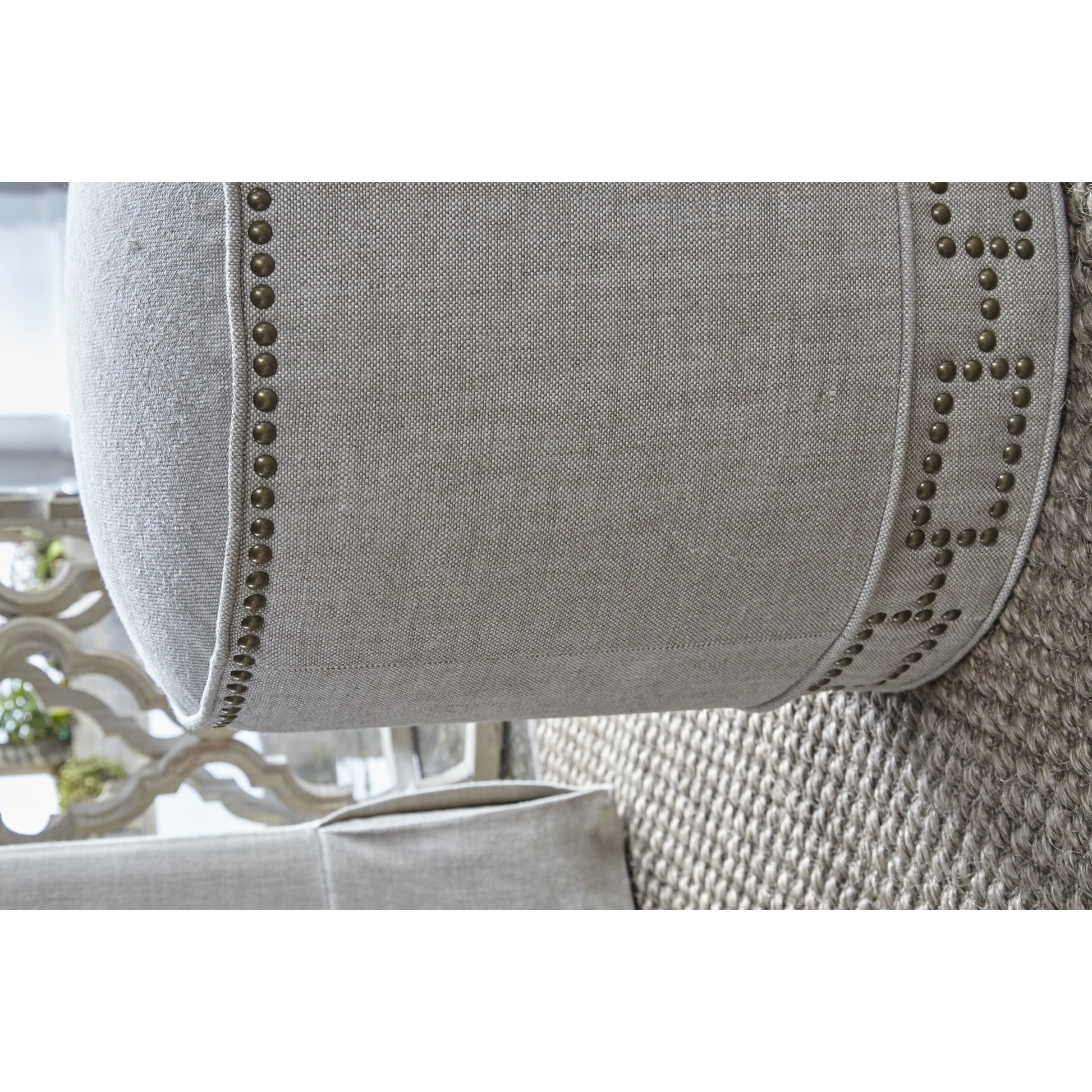 Marlow Ottoman by Essentials For Living in bisque and bisque french linen. Made from 100% french linen in a transitional style.