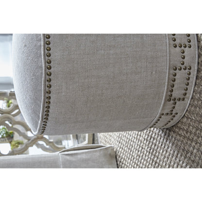 Marlow Ottoman by Essentials For Living in bisque and bisque french linen. Made from 100% french linen in a transitional style.