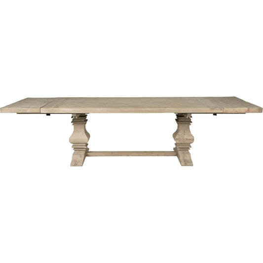 Monastery Dining Table by Essentials For Living in smoke gray pine. Made from reclaimed pine, reclaimed birch in a cottage & farmhouse style.