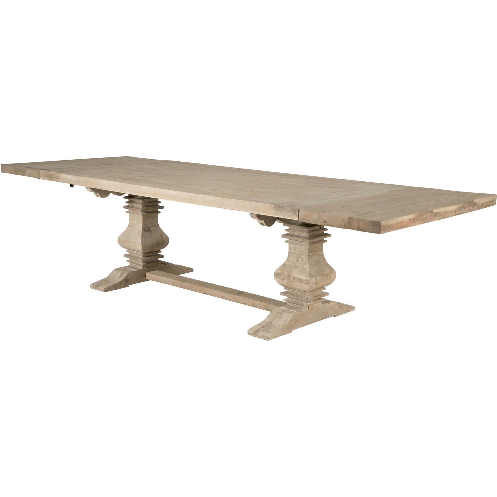 Monastery Dining Table by Essentials For Living in smoke gray pine. Made from reclaimed pine, reclaimed birch in a cottage & farmhouse style.