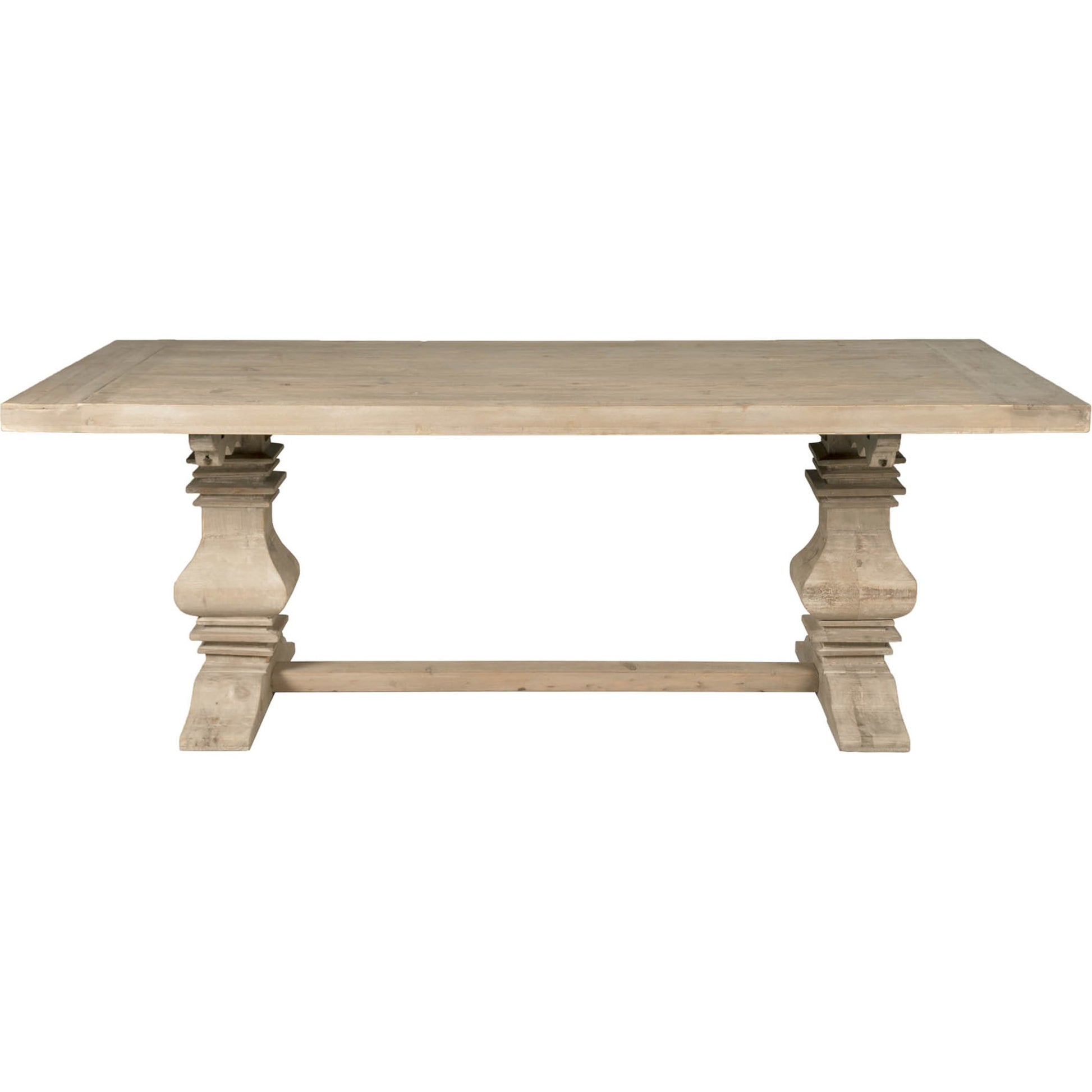 Monastery Dining Table by Essentials For Living in smoke gray pine. Made from reclaimed pine, reclaimed birch in a cottage & farmhouse style.