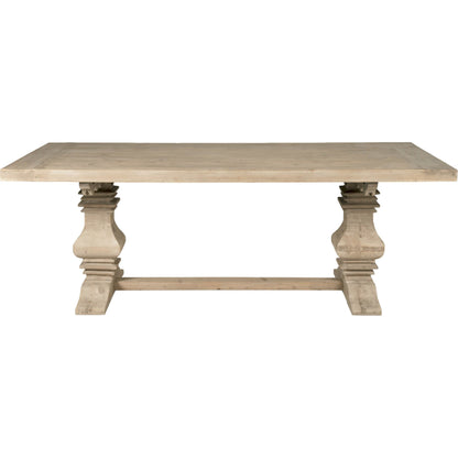 Monastery Dining Table by Essentials For Living in smoke gray pine. Made from reclaimed pine, reclaimed birch in a cottage & farmhouse style.
