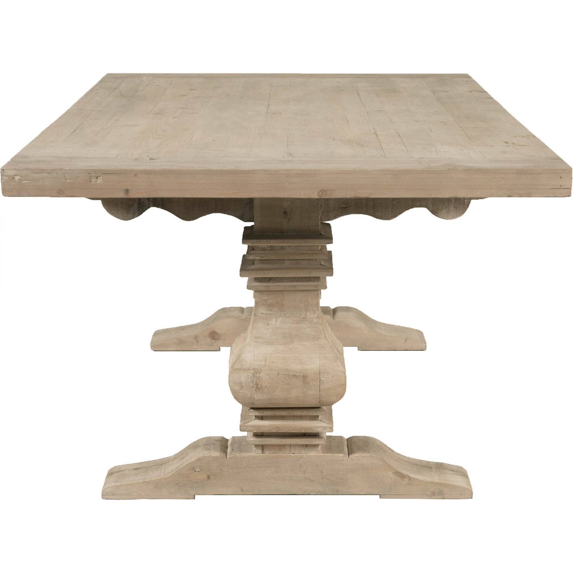 Monastery Dining Table by Essentials For Living in smoke gray pine. Made from reclaimed pine, reclaimed birch in a cottage & farmhouse style.