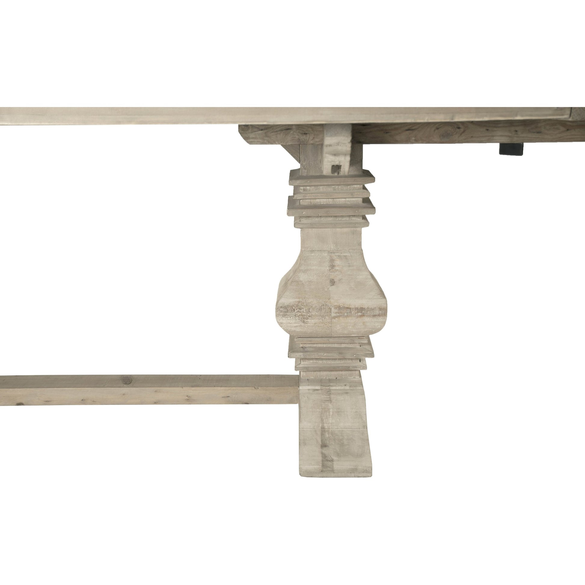 Monastery Dining Table by Essentials For Living in smoke gray pine. Made from reclaimed pine, reclaimed birch in a cottage & farmhouse style.