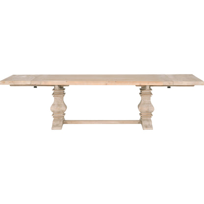 Monastery Dining Table by Essentials For Living in smoke gray pine. Made from reclaimed pine, reclaimed birch in a cottage & farmhouse style.