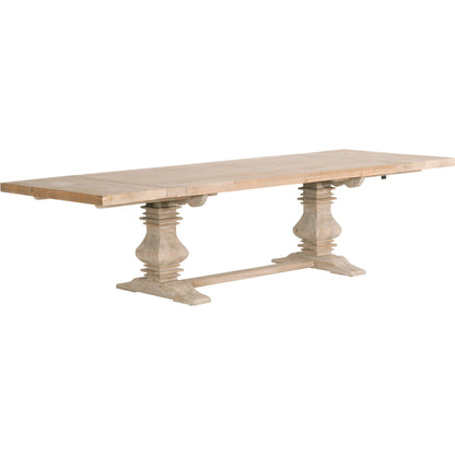 Monastery Dining Table by Essentials For Living in smoke gray pine. Made from reclaimed pine, reclaimed birch in a cottage & farmhouse style.