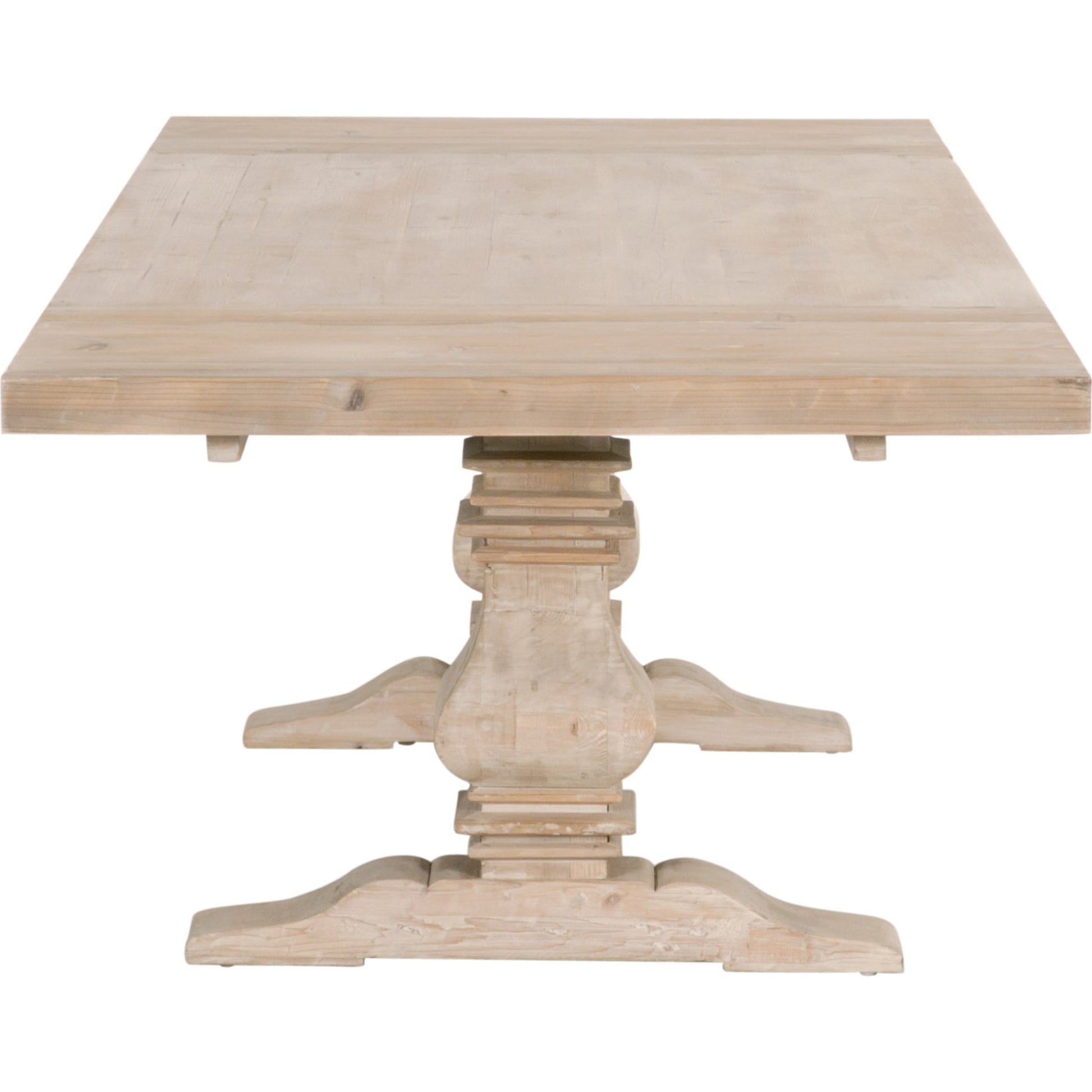 Monastery Dining Table by Essentials For Living in smoke gray pine. Made from reclaimed pine, reclaimed birch in a cottage & farmhouse style.