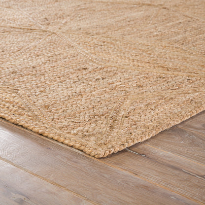 Naturals Tobago NAT23 Rug by Jaipur Living in beige. Made from 100% jute in a unique style.
