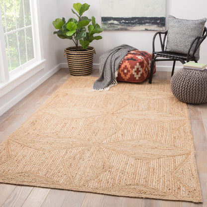 Naturals Tobago NAT23 Rug by Jaipur Living in beige. Made from 100% jute in a unique style.