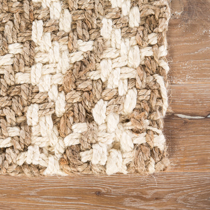 Naturals Tobago NAT31 Rug by Jaipur Living in white. Made from 100% jute in a unique style.