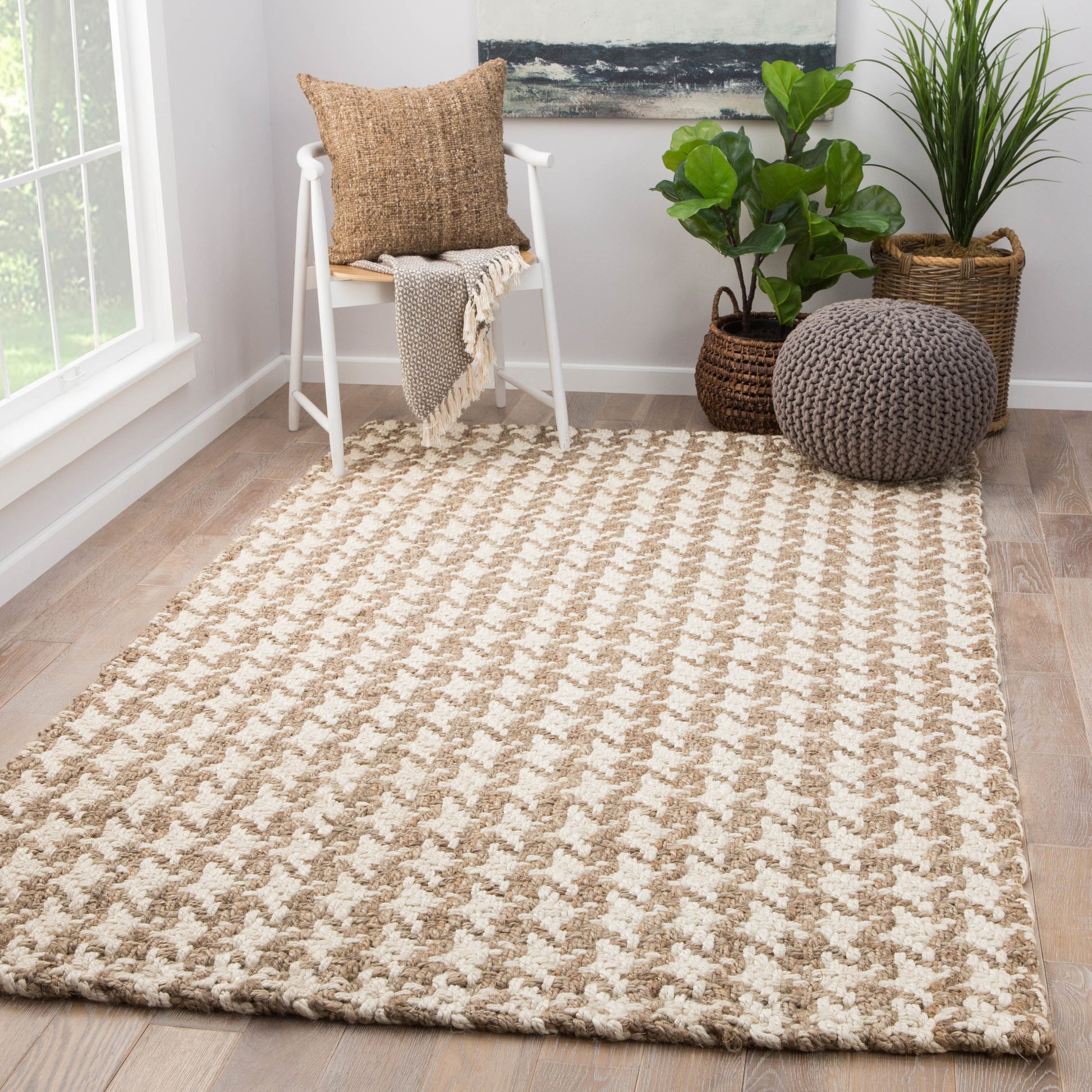 Naturals Tobago NAT31 Rug by Jaipur Living in white. Made from 100% jute in a unique style.