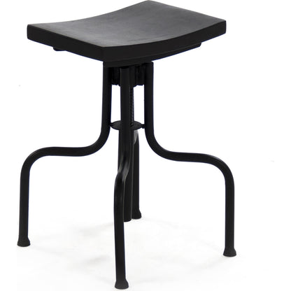 Evolution Crutch Bar Stool by Zentique in dark walnut and recycled wood, metal. Made from recycled wood, metal in a modern style.