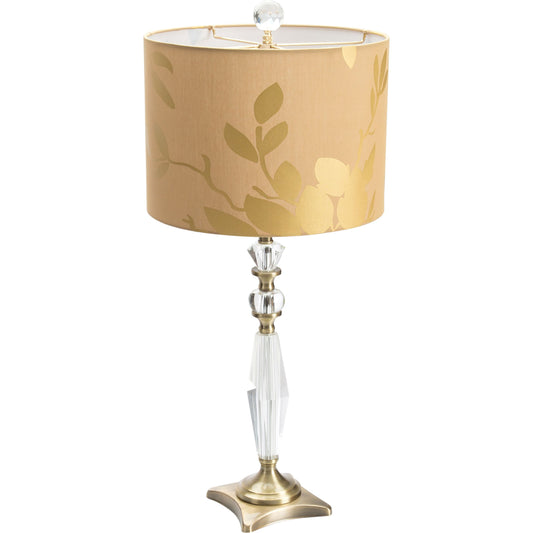 Golden Leaf Table Lamp by Couture Lamps in satin brass. Made from crystal, metal in a traditional style.