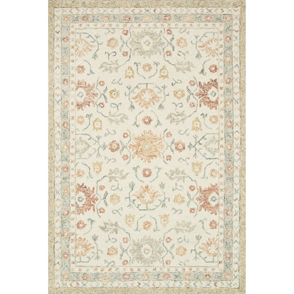 Norabel Eleanor Rug by Loloi in ivory, rust. Made from 100% wool in a transitional style.