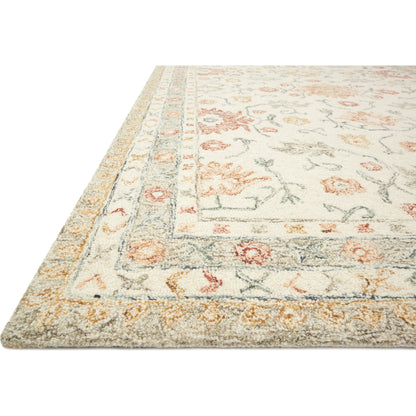 Norabel Eleanor Rug by Loloi in ivory, rust. Made from 100% wool in a transitional style.