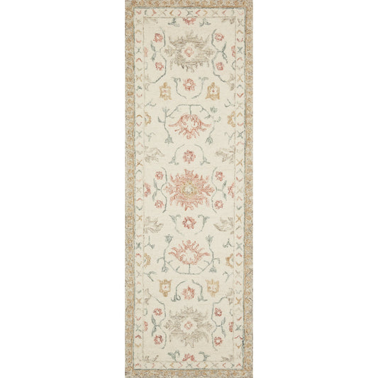 Norabel Eleanor Rug by Loloi in ivory, rust. Made from 100% wool in a transitional style.