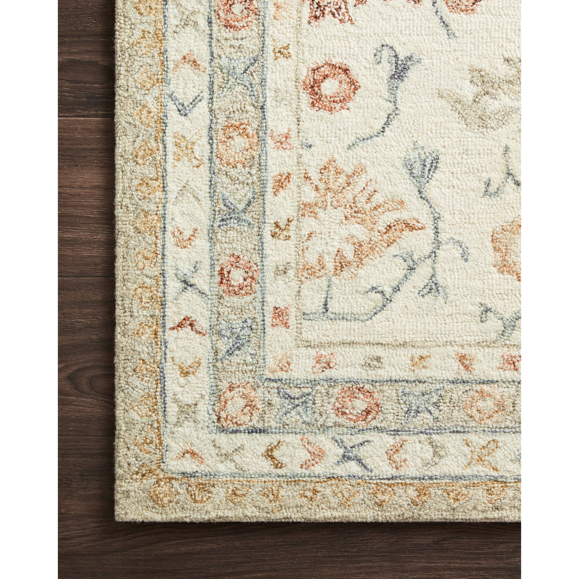 Norabel Eleanor Rug by Loloi in ivory, rust. Made from 100% wool in a transitional style.