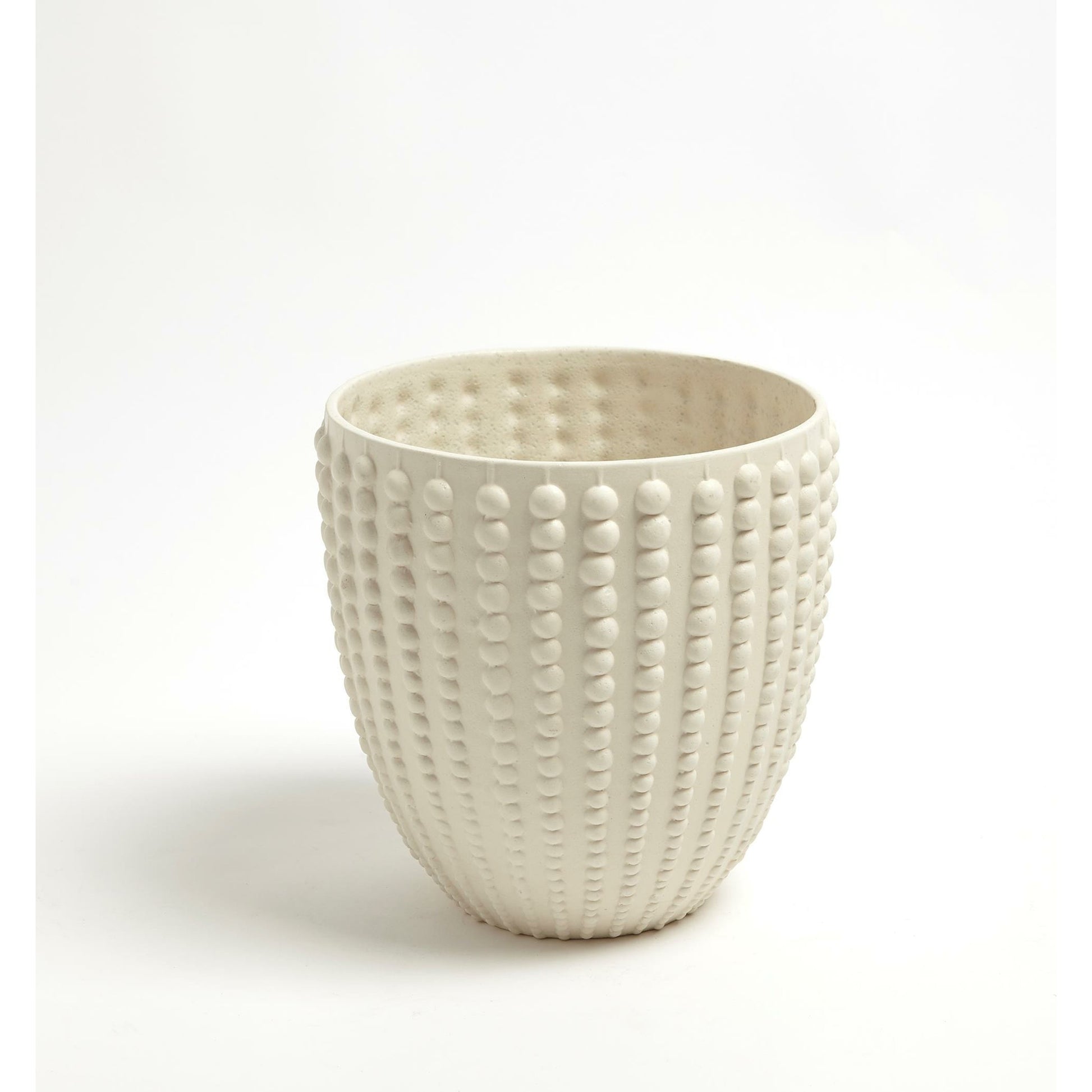 Nail Head Bowl by Global Views in rustic white. Made from ceramic in a coastal style.