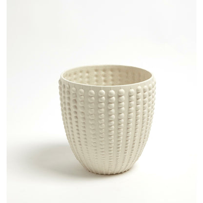 Nail Head Bowl by Global Views in rustic white. Made from ceramic in a coastal style.