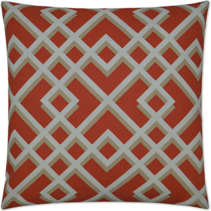 Pergola Pillow by DV Kap Home in coral. Made from 100% spun polyester in a modern style.