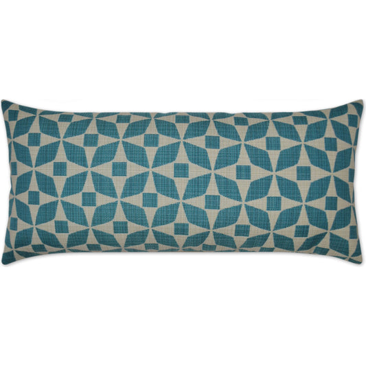 Marquee Pillow by DV Kap Home in turquoise. Made from 100% solution dyed acrylic in a modern style.