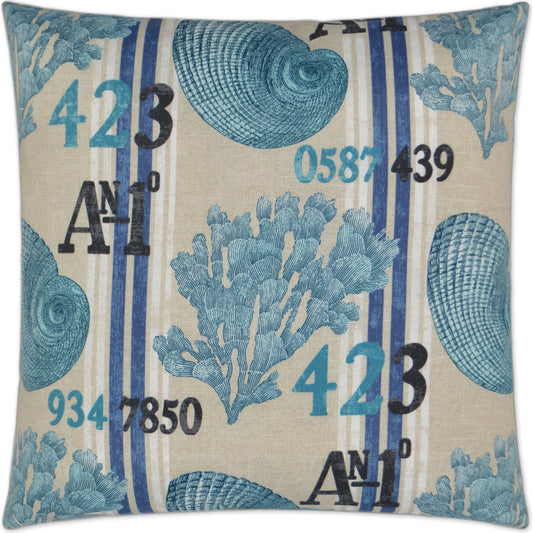 Cook Sisle Pillow by DV Kap Home in ocean. Made from 100% polyester in a coastal style.