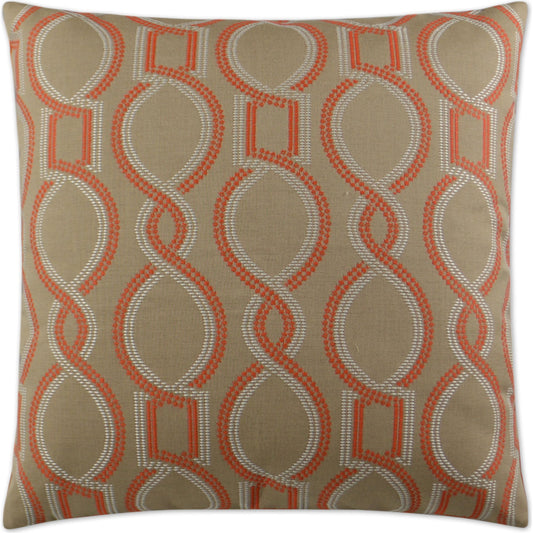 Twist Pillow by DV Kap Home in orange. Made from 100% sunbrella acrylic in a modern style.