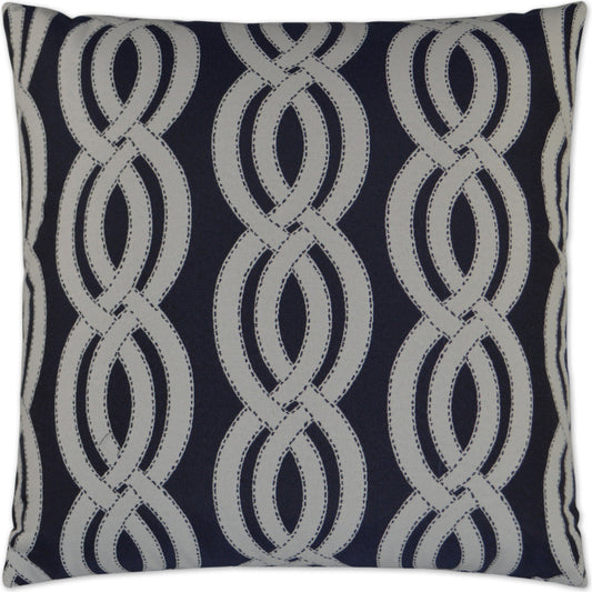 Sea Shore Pillow by DV Kap Home in navy. Made from 100% olefin in a modern style.