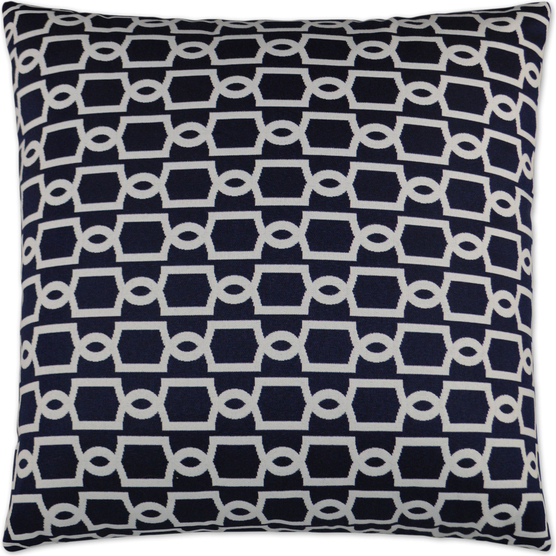 Ocean Gate Pillow by DV Kap Home in navy. Made from 100% olefin in a modern style.