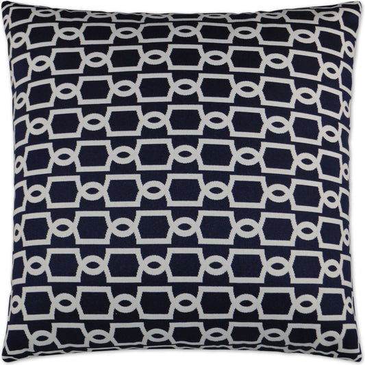 Ocean Gate Pillow by DV Kap Home in navy. Made from 100% olefin in a modern style.