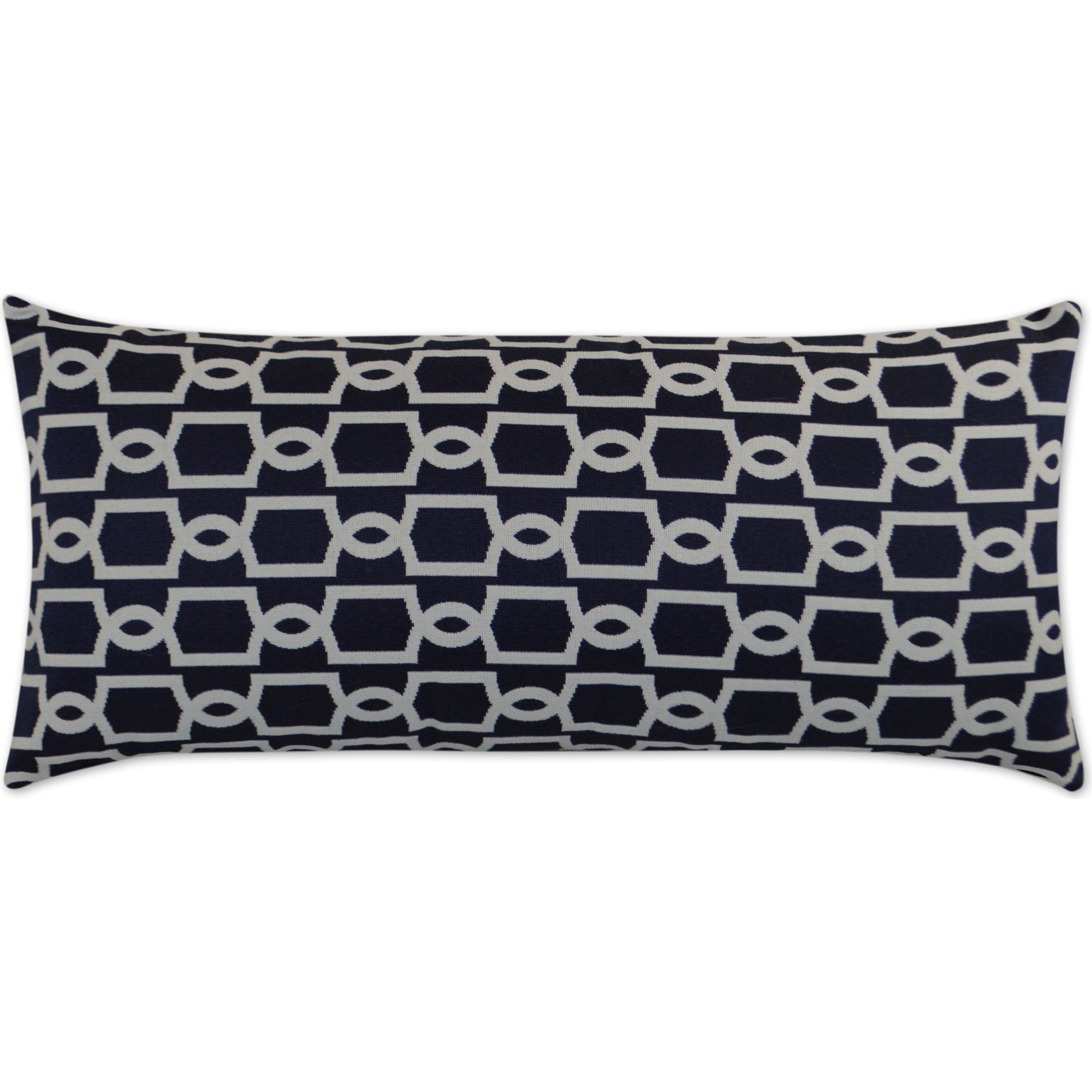 Ocean Gate Pillow by DV Kap Home in navy. Made from 100% olefin in a modern style.