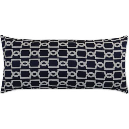 Ocean Gate Pillow by DV Kap Home in navy. Made from 100% olefin in a modern style.