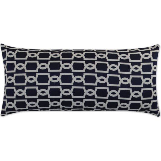 Ocean Gate Pillow by DV Kap Home in navy. Made from 100% olefin in a modern style.