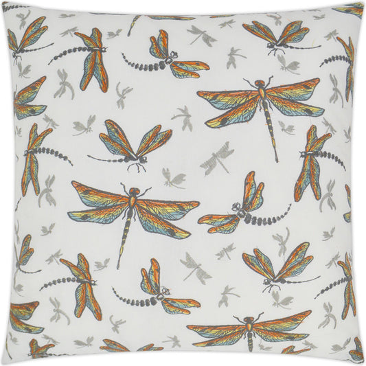 Sun Dragons Pillow by DV Kap Home in natural. Made from 100% solution dyed polyester in a modern style.