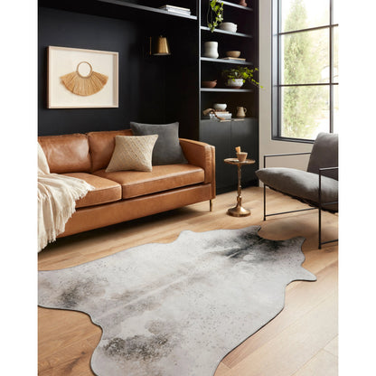 Odessa ODE-02 Rug by Loloi in silver, gray. Made from 100% polyester in a rustic style.