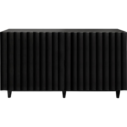 Odette Scalloped Front Cabinet by Worlds Away in black and black. Made from hardwood solids, mdf, metal in a modern style.