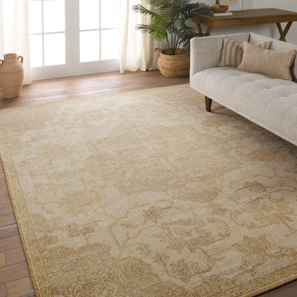 Onessa ONE07 Rug by Jaipur Living in tan, gold. Made from 100% wool in a unique style.