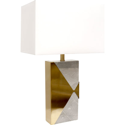 Triumph Table Lamp by Pasargad Home in gold and gray, gold. Made from marble in a modern style.