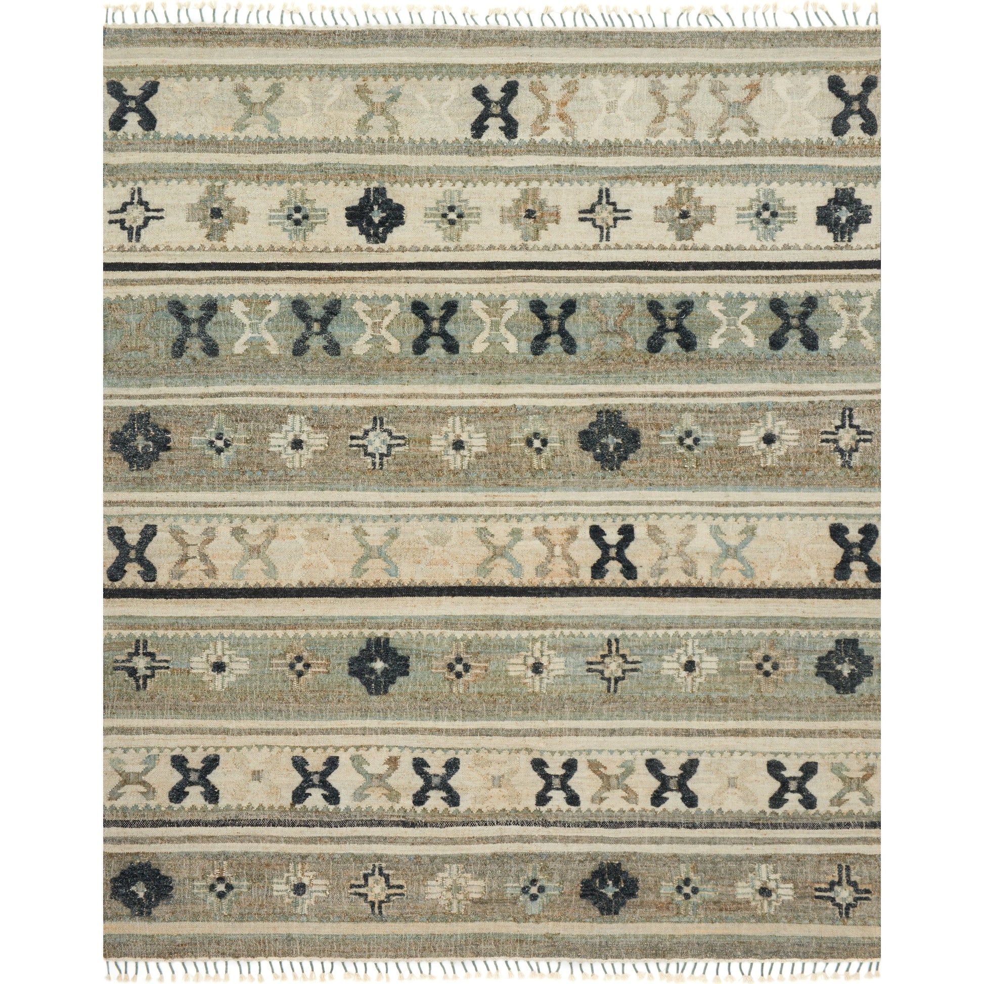 Owen OW-01 Rug by Loloi in aqua, ink. Made from jute, wool in a eclectic & global style.