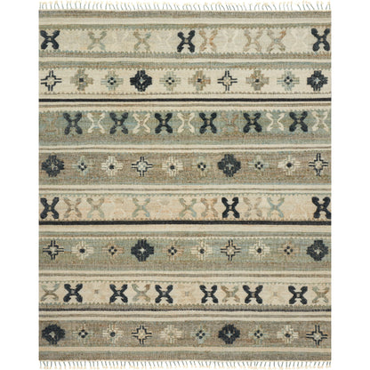 Owen OW-01 Rug by Loloi in aqua, ink. Made from jute, wool in a eclectic & global style.