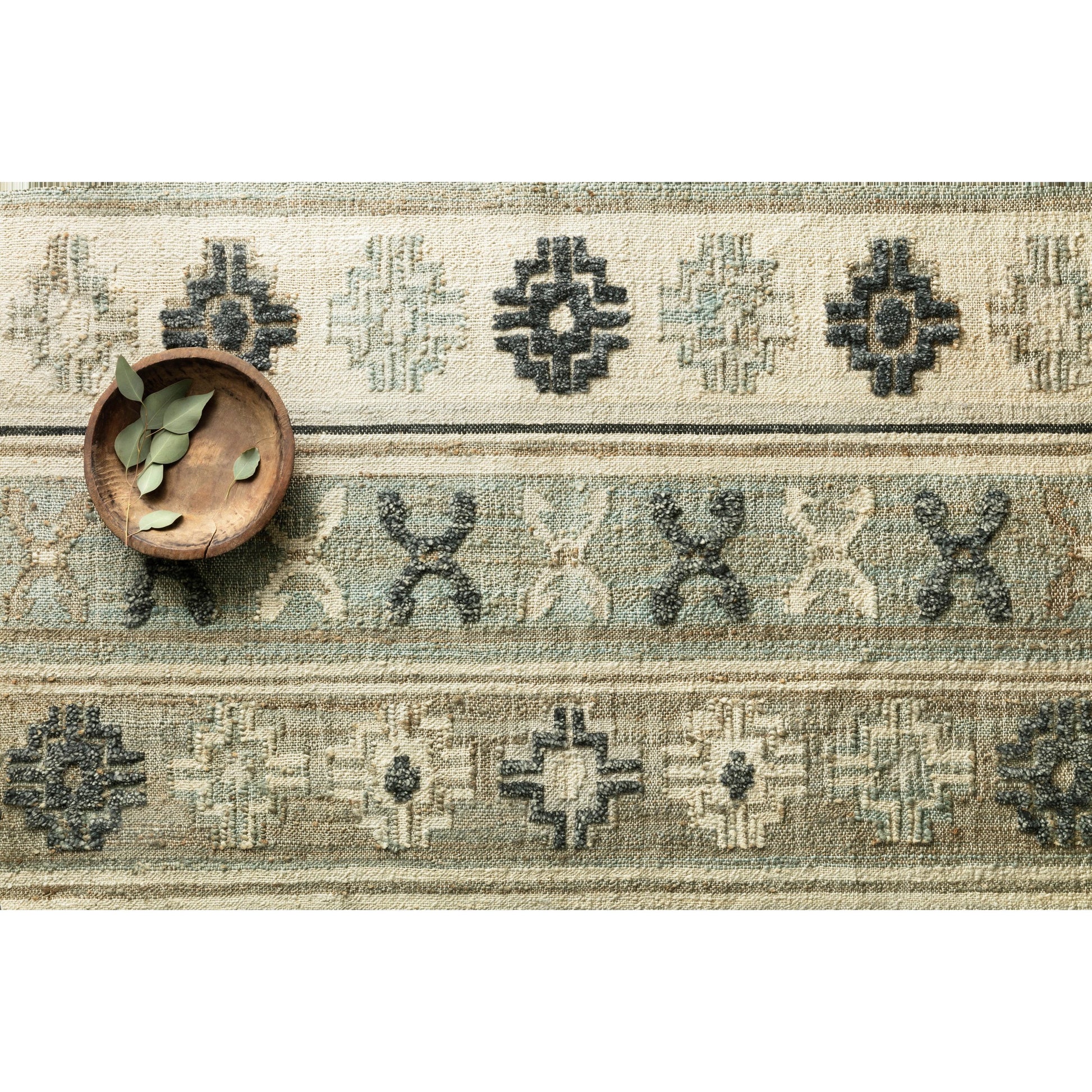 Owen OW-01 Rug by Loloi in aqua, ink. Made from jute, wool in a eclectic & global style.