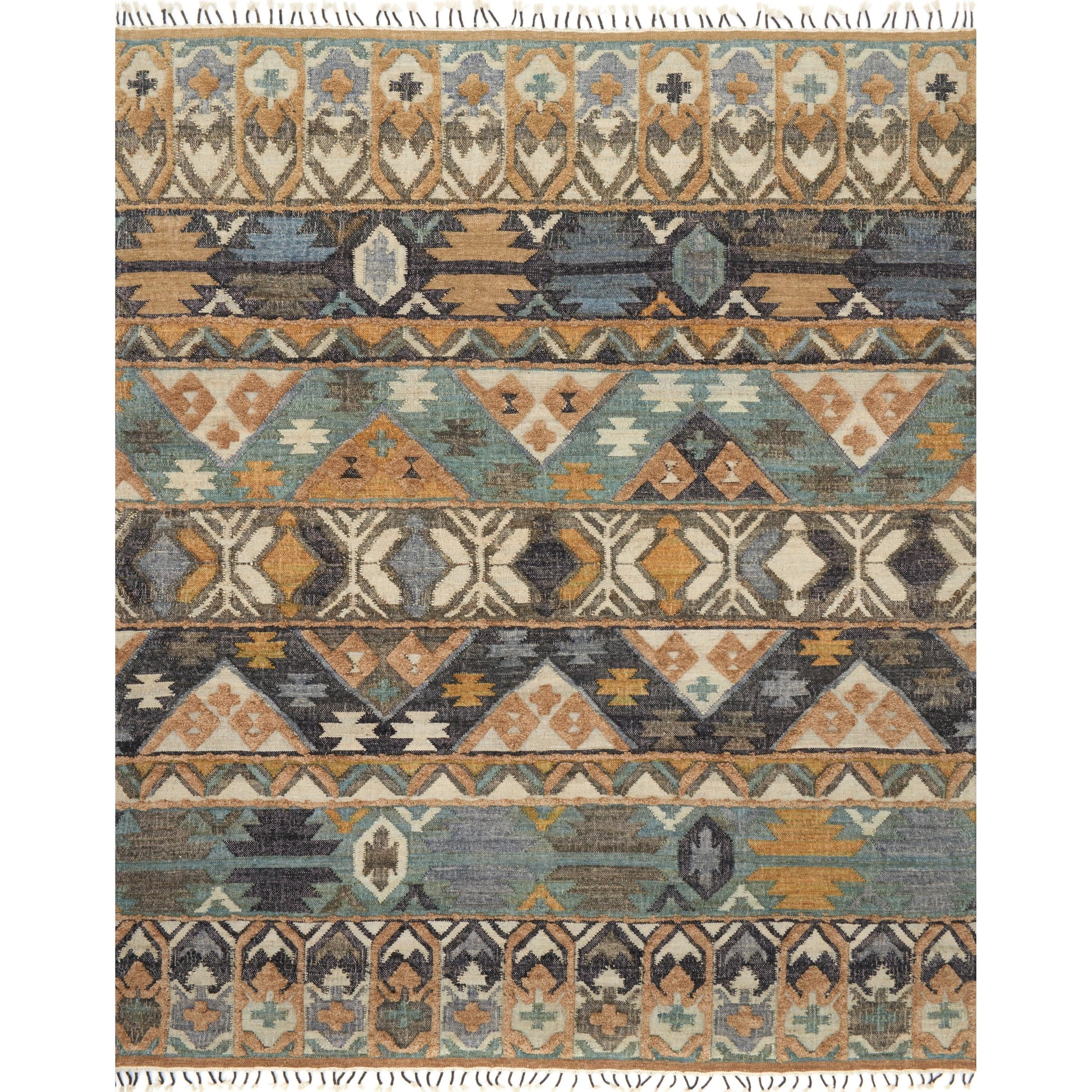 Owen OW-02 Rug by Loloi in ocean, camel. Made from jute, wool in a eclectic & global style.