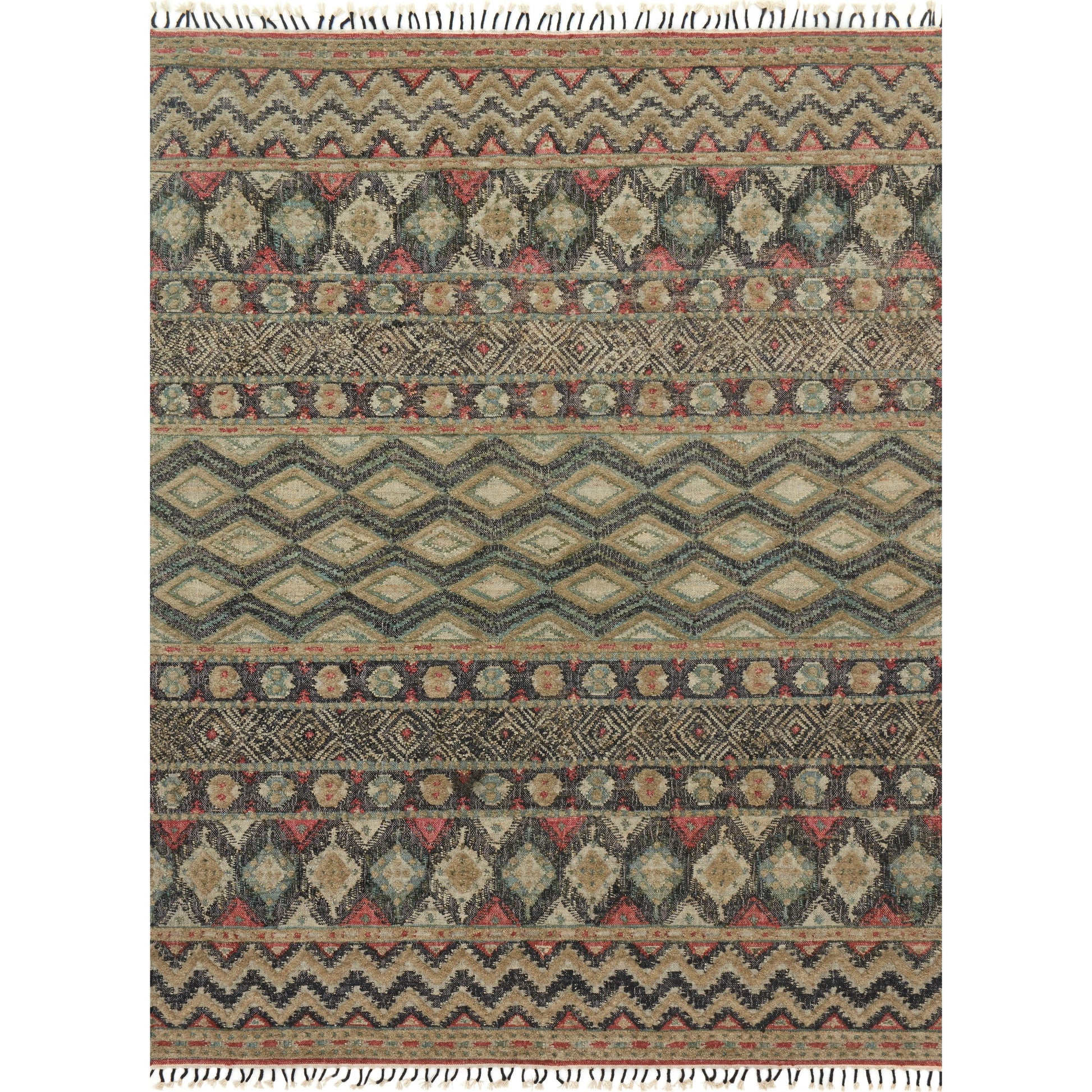 Owen OW-03 Rug by Loloi in indigo, sage. Made from jute, wool in a eclectic & global style.