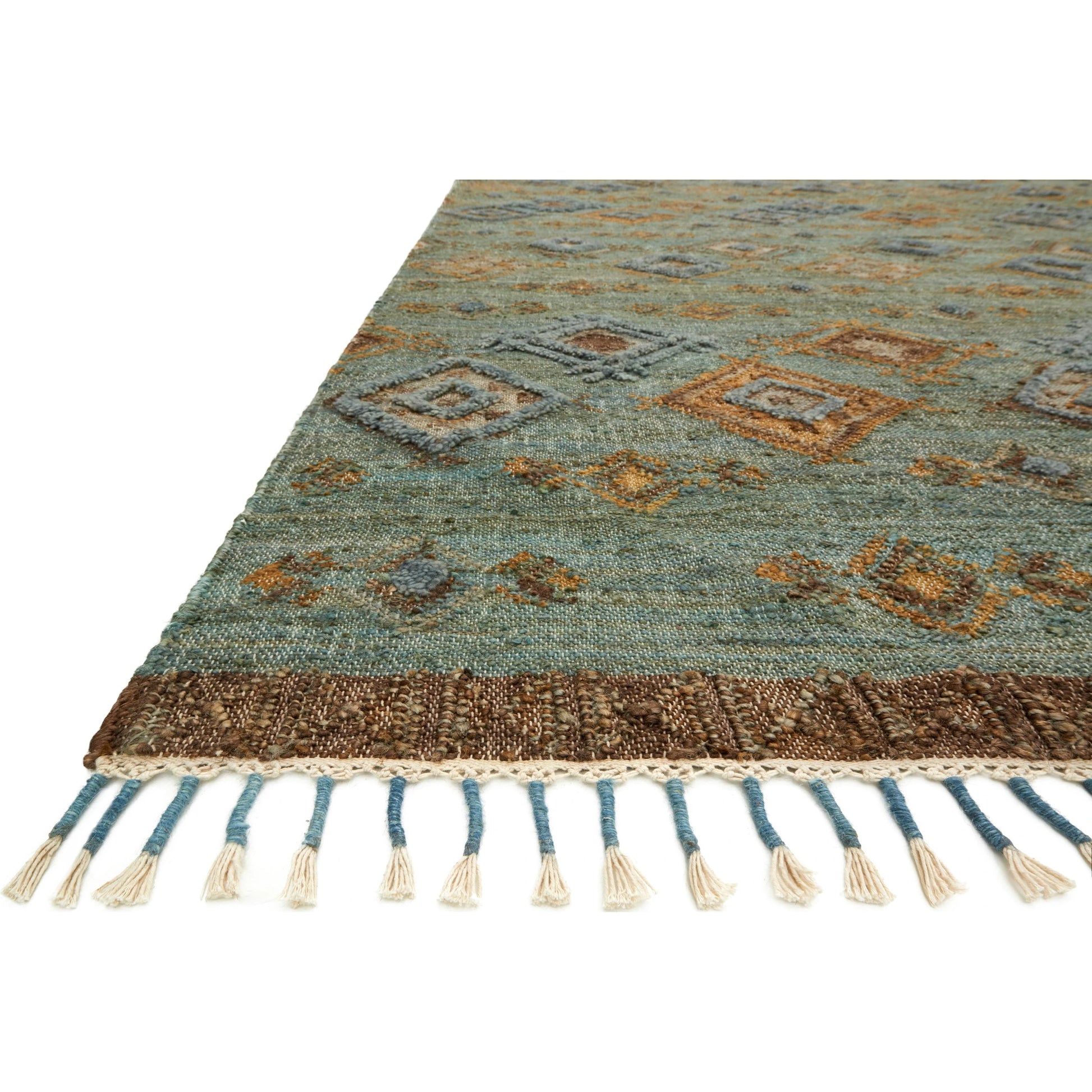 Owen OW-04 Rug by Loloi in sea, blue. Made from jute, wool in a transitional style.